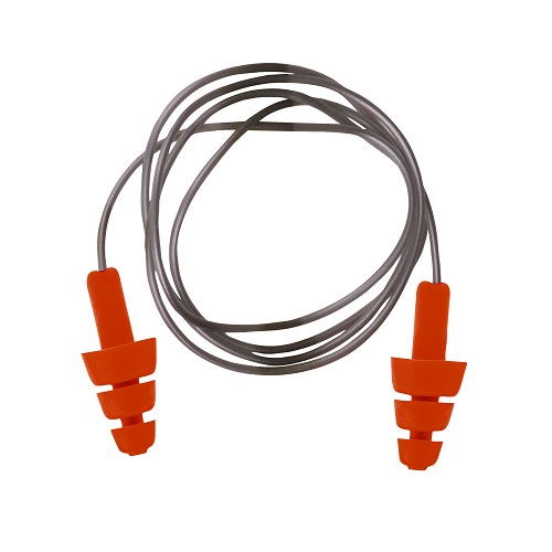 Reusable TPE Corded Ear Plugs Orange 50's
