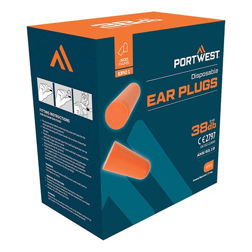 Ear Plug Dispenser Refill Pack Orange 500's