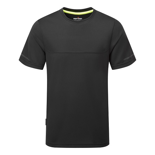 Portwest EV411 EV4 Lightweight T Shirt Short Sleeved Black Medium