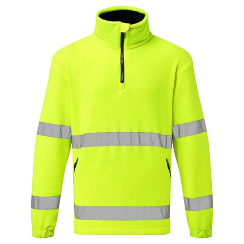 Portwest F302 Hi-Vis 1/2 Zip Fleece Yellow Large