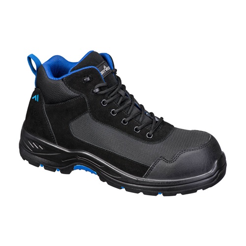 Portwest FC22 Composite Textile Suede Mid Boot S3L HRO SR FO Black / Blue Size 9