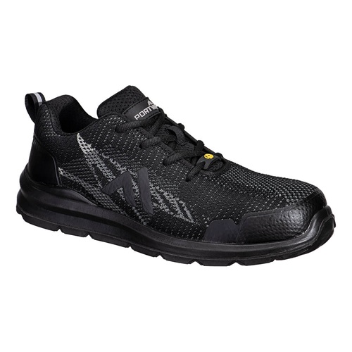 Portwest FC32 Composite Textile Trainer S1PS ESD SR FO Black / Zoom Grey Size 9