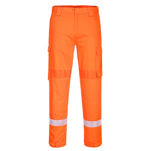 Portwest FR401 Bizflame Work Lightweight Stretch Panelled FR Trousers Orange S