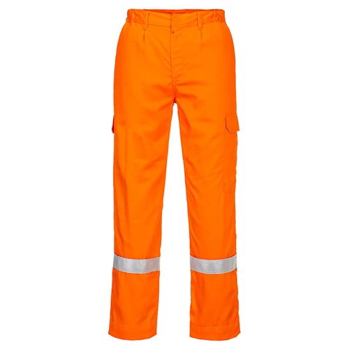 Portwest FR412 Bizflame Work Lightweight FR Trousers Orange Medium