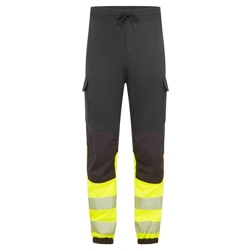 Portwest FR433 PW3 Modaflame Hi-Vis Class 1 FR Jogger Black/Yellow Size Large