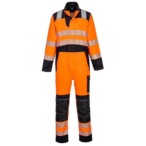 Portwest FR509 PW3 Flame Resistant Hi-Vis Orange Coverall Orange / Black Medium