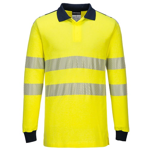 Portwest FR702 PW3 Flame Resistant Hi-Vis Polo Shirt Yellow / Black Medium