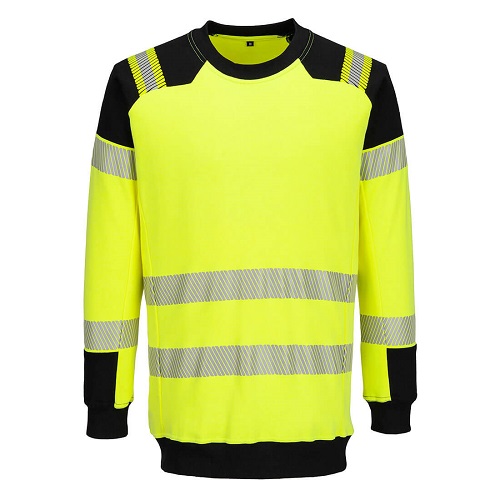 Portwest FR707 PW3 Modaflame Knit Hi-Vis FR Sweatshirt Yellow/Black Size Large