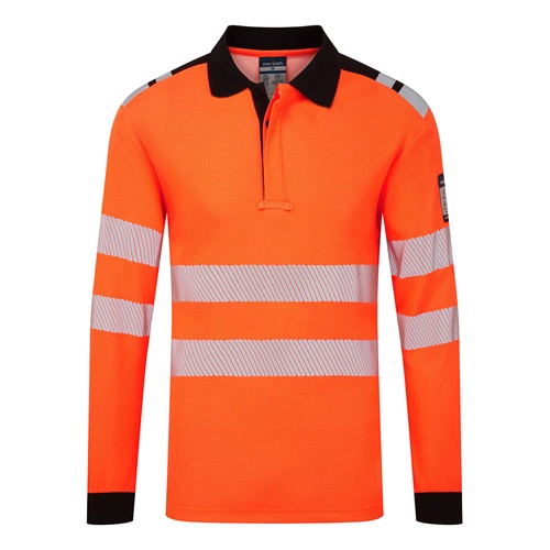 Portwest FR734 PW3 Modaflame Knit HVO FR Long Sleeve Polo Shirt Small