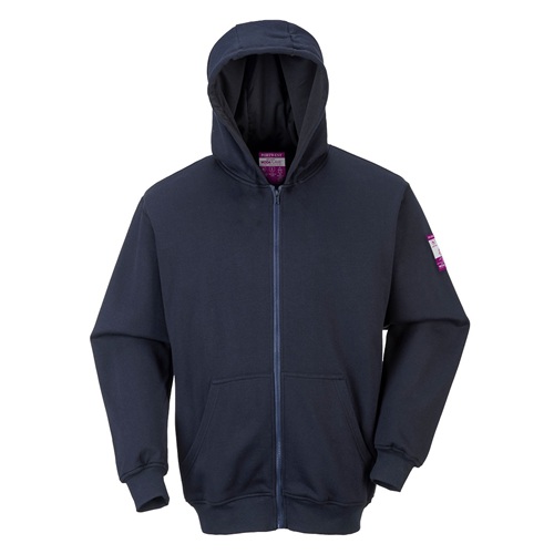 Portwest FR81 Modaflame Knit FR Full Zip Hooded Sweatshirt Navy X Large