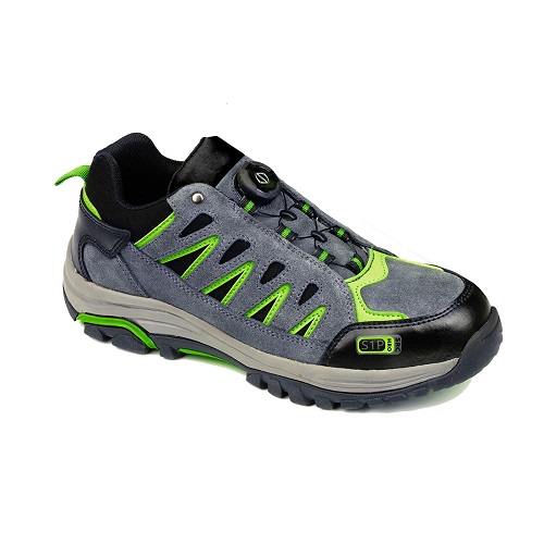 Portwest FT18 Steelite Wire Lace Safety Trainer S1P HRO Grey / Green Size 8