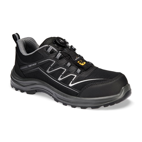 Portwest FT32 Composite KPU and Mesh Trainers S1PS ESD SR FO Black/Grey Size 11