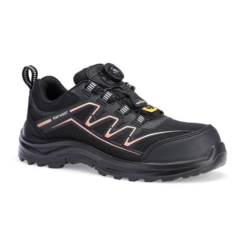 Portwest FT34 Composite Women's KPU Trainer S1PS FO SR ESD Black/Rose Size 6