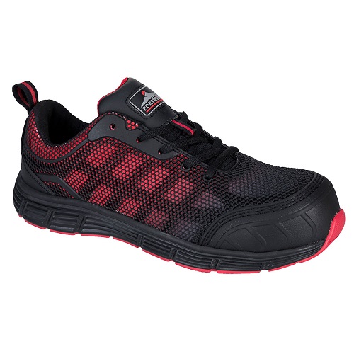 Portwest FT35 Compositelite Ogwen Low Cut Trainer S1P Black / Red 42