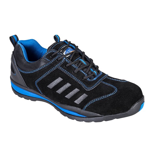 Portwest FW34 Steelite Lusum Safety Trainer S1P HRO Black / Blue Size 8 DD126