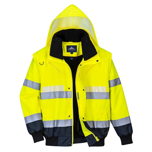 Portwest G465 Glowtex 3 in 1 Jacket Yellow / Navy Small