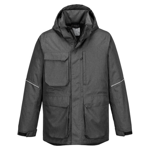 Portwest KX360 KX3 Winter Parka Jacket Grey Marl Large