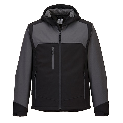 Portwest KX362 KX3 Hooded Softshell (3L) Black / Grey Large