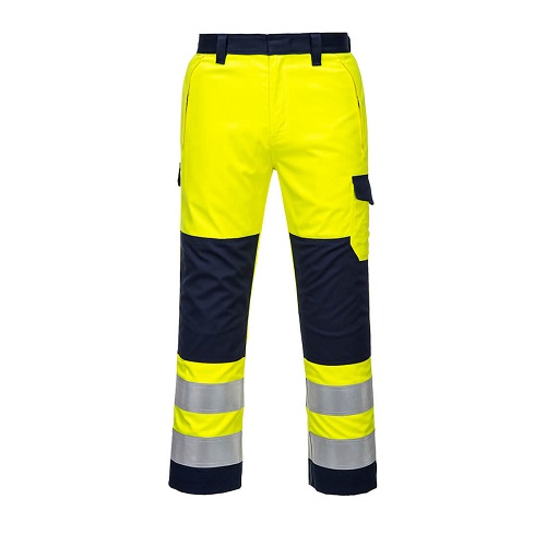 Portwest MV46 Hi-Vis Modaflame Trousers Yellow / Navy Medium