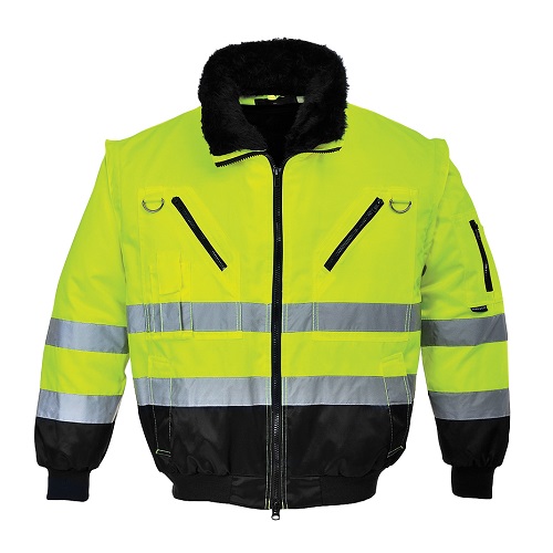 Portwest Hi-Vis 3-in-1 Pilot Jacket PJ50 Yellow / Black Large