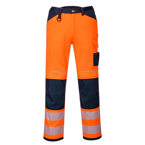 Portwest PW340 PW3 Hi-Vis Work Trousers Orange/Navy Size 30
