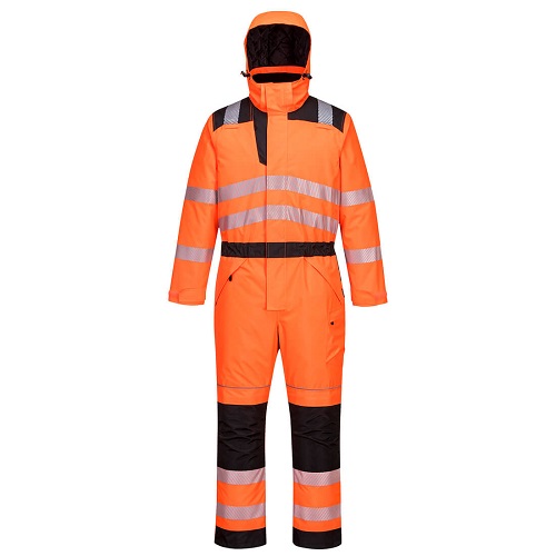 Portwest PW352 PW3 Hi-Vis Winter Coverall Orange / Black Small