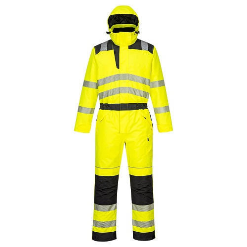 Portwest PW352 PW3 Hi-Vis Winter Coverall Yellow / Black Small