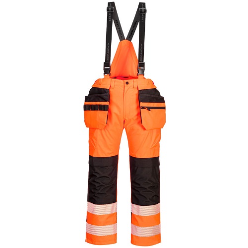 Portwest PW356 PW3 Hi-Vis Rain Trousers Orange / Black X Large