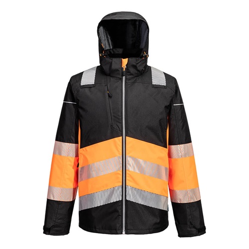 Portwest PW364 PW3 Hi-Vis Class 1 Winter Jacket Orange / Black Large