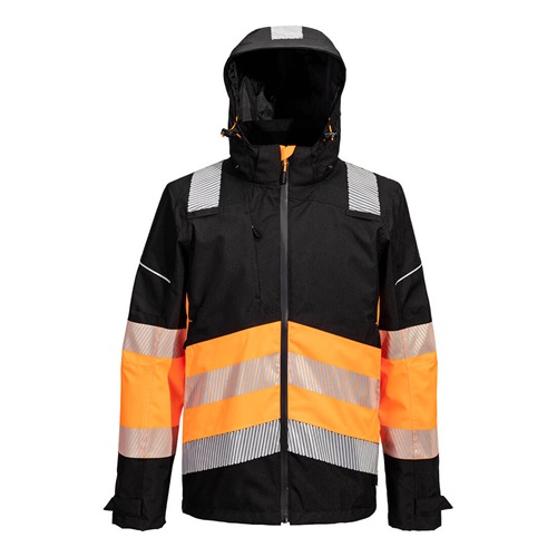 Portwest PW368 PW3 Hi-Vis Class 1 Extreme Rain Jacket Orange / Black Large