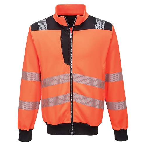 Portwest PW370 PW3 Hi-Vis Zip Sweatshirt Orange / Black Large