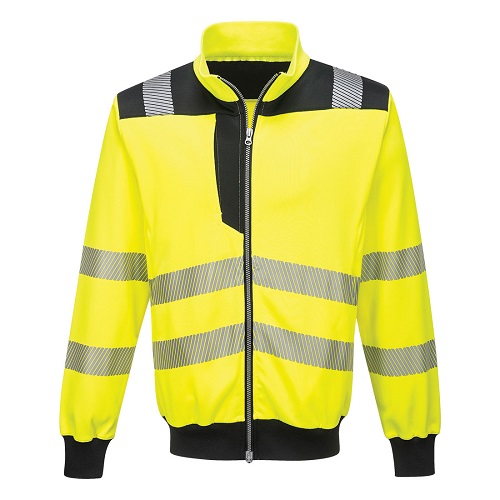 Portwest PW370 PW3 Hi-Vis Zip Sweatshirt Yellow / Black Large
