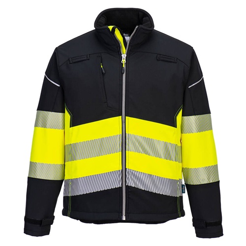 Portwest PW375 PW3 Hi-Vis Class 1 Softshell (3L) Black / Yellow Large