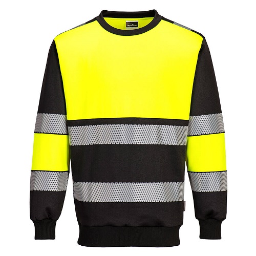 Portwest PW376 PW3 Hi-Vis Class 1 Sweatshirt Yellow / Black Small