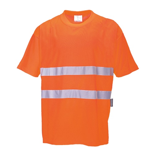 Portwest S172 Hi-Vis Cotton Comfort T-Shirt Short Sleeves Orange Large
