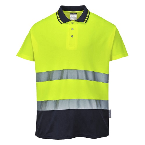 Portwest S174 Two Tone CottonComfort Polo Shirt Yellow / Navy Large