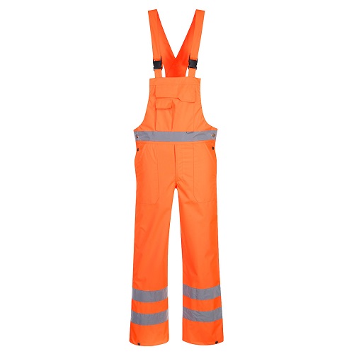 Portwest S388 Hi-Vis Bib and Brace Unlined Orange Large