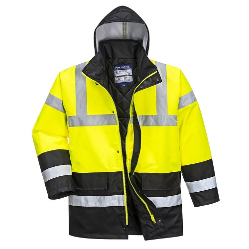 Portwest Hi-Vis Contrast Traffic Jacket S466 Yellow / Black X Small