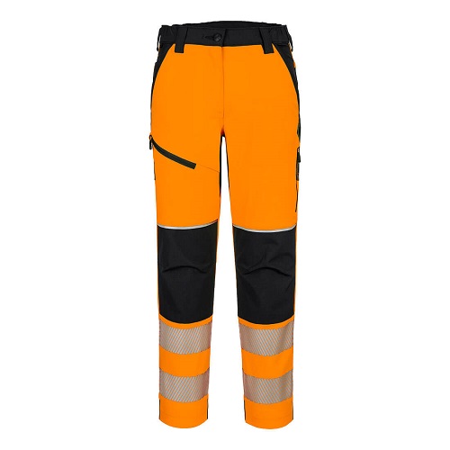 Portwest T141 PW3 Hi-Vis Women's Stretch Trousers Orange/Black Size XS