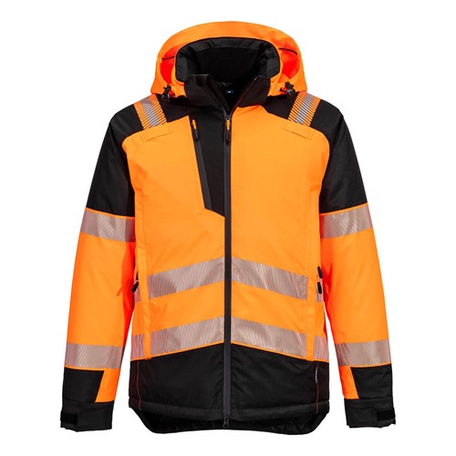 Portwest T160 PW3 Hi-Vis Winter Jacket Orange / Black Large