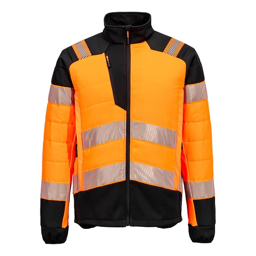 Portwest PW3 Hi-Vis Hybrid Baffle Jacket T170 Orange/Black Large