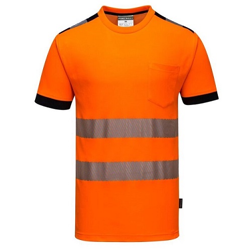 Portwest T181 PW3 Hi Vis T Shirt Orange / Black Small