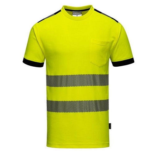 Portwest T181 PW3 Hi Vis T Shirt Yellow / Black Small