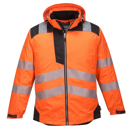 Portwest T400 Vision PW3 Hi Vis Winter Jacket Orange / Black Small