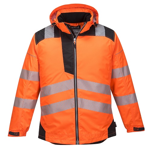 Portwest T400 Vision PW3 Hi Vis Winter Jacket Orange / Black Small ...