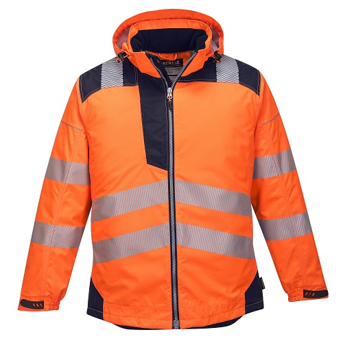 Portwest T400 Vision PW3 Hi Vis Winter Jacket Orange / Navy Medium