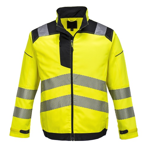 Portwest T500 PW3 Hi Vis Work Jacket Yellow / Black Small