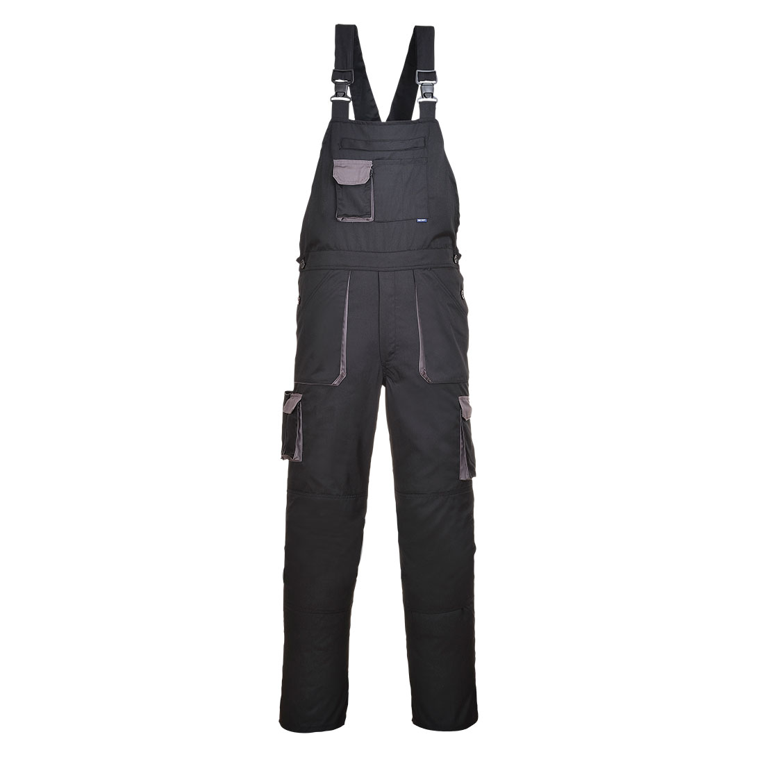 Portwest TX12 Portwest Texo Contrast Bib and Brace Black Medium