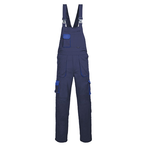 Portwest TX12 Portwest Texo Contrast Bib and Brace Navy Medium