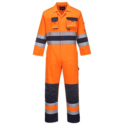 Portwest TX55 Nantes Hi Vis Coverall Orange / Navy S